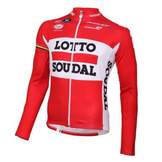 2016 LOTTO SOUDAL Fahrradbekleidung Radtrikot Langarm vliezen Rot 8Q9OY