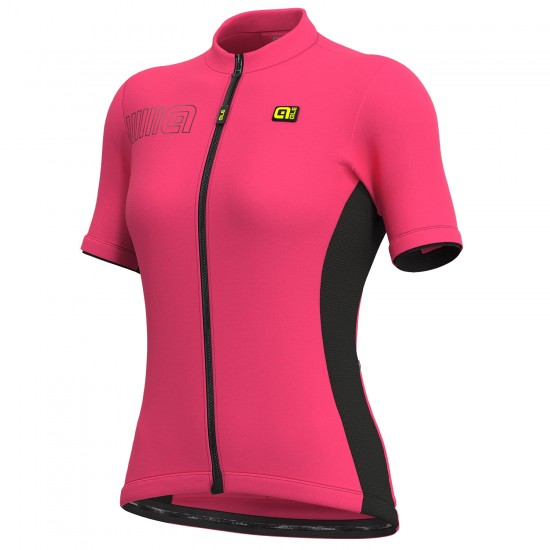 Damen Ale Solid Color Block-roze fluo Fahrradbekleidung Radtrikot BLMAW
