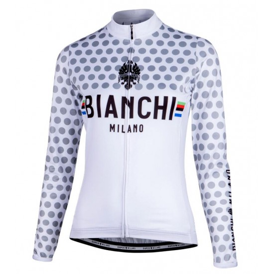 BIANCHI MILANO TERMENO Damen weiß Fahrradbekleidung Radtrikot Langarm 9X358