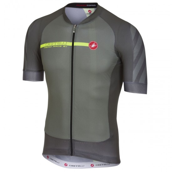 Castelli Aero Race 5.1 grijs Fahrradbekleidung Radtrikot 7S2BA