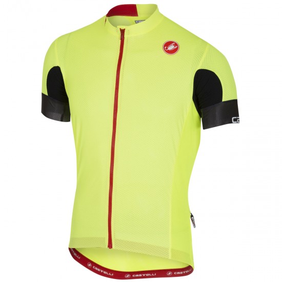 Castelli Aero Race 4.1 Solid gelb fluo Fahrradbekleidung Radtrikot E1YB6