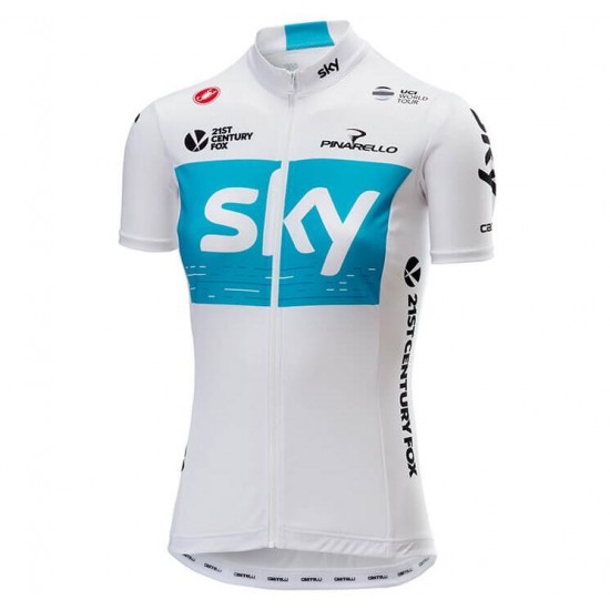 Team Sky 2018 Dame weiß Fahrradbekleidung Radtrikot IQSGH