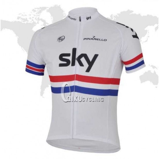 2013 Teams Sky outlet Fahrradtrikot Radsport weiß Rot blau JFBSG