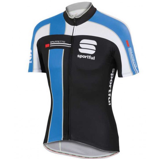 2015 Sportful Fahrradtrikot Radsport Schwarz weiß blau EI05C