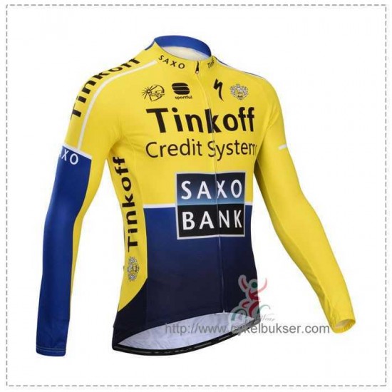 Teams Saxo Tinkoff 2014 Fahrradbekleidung Radtrikot Langarmen C9R5A