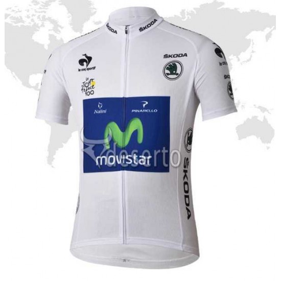 Movistar Tour de France weiß Fahrradtrikot Radsport 8YJ7W