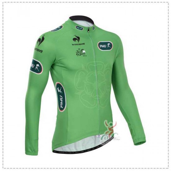 Tour de France le coq sportif 2014 Fahrradbekleidung Radtrikot Langarm grün BJERN