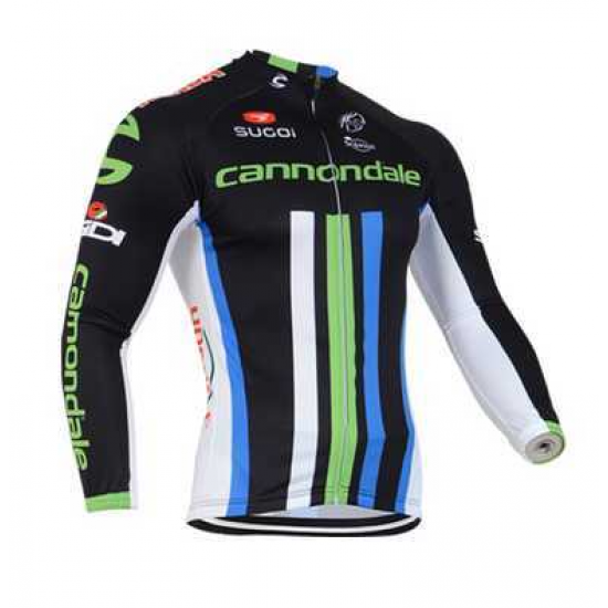 2014 Cannondale Fahrradbekleidung Radtrikot Langarm weiß grün blau Q9XP3