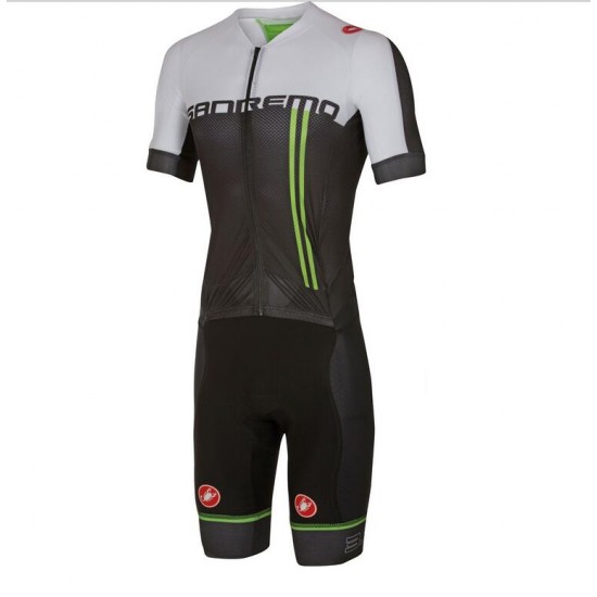 2016 Castelli Sanremo 3.2 Radteam Fahrradtrikot weiß Schwarz grün TTE80