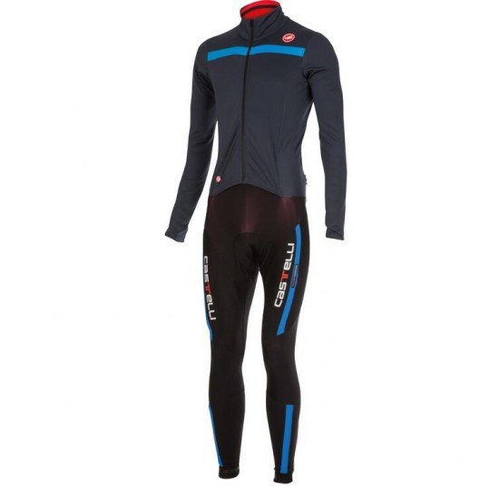 2016 Castelli Sanremo 2.0 Fahrradbekleidung Radtrikot Langarmen blau MZLZ8