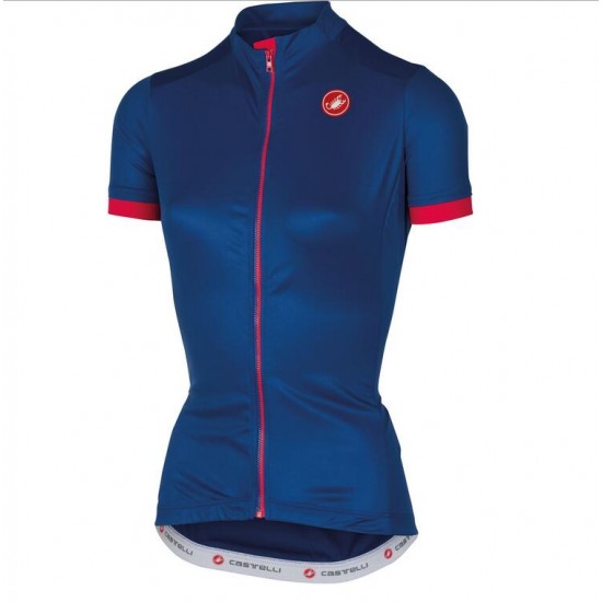 2016 Castelli vrouwen Anima Fahrradbekleidung Radtrikot blau QZ3G4