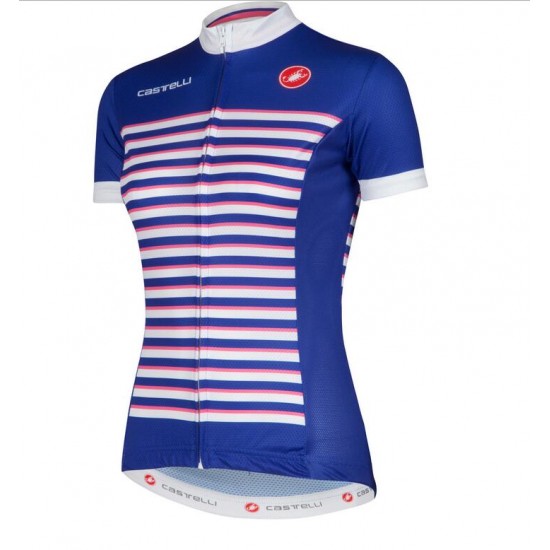 2016 Castelli vrouwen Exclusive Sailor Volo Fahrradbekleidung Radtrikot blau T5PGA