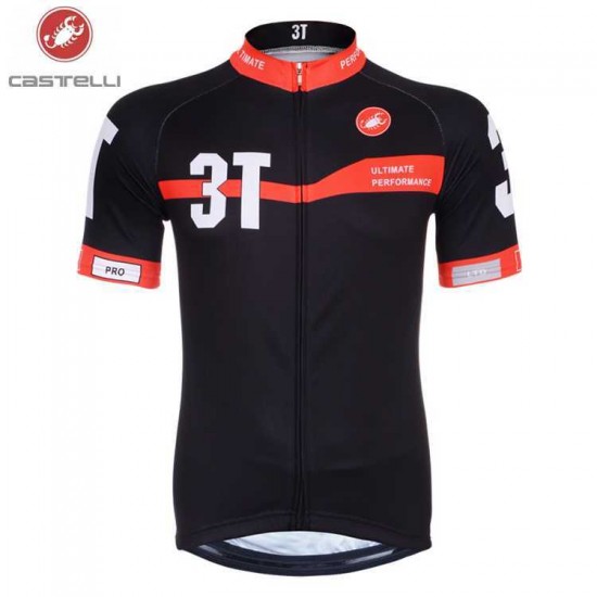 Castelli 3T 2014 Fahrradtrikot Radsport Schwarz Rot PTE9U