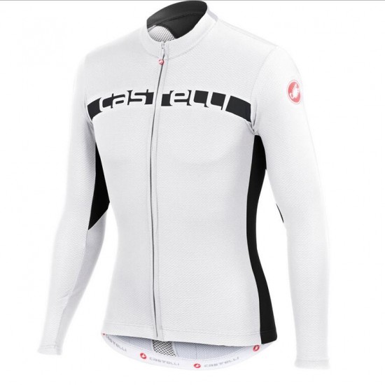 2016 Castelli Prologo 4.0 Fahrradbekleidung Radtrikot Langarmen weiß RR4YI