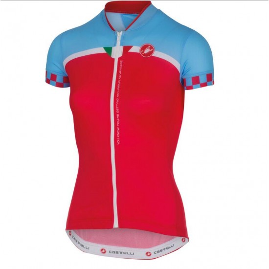 2016 Castelli vrouwen Duello Fahrradbekleidung Radtrikot Rot blau L5EEQ