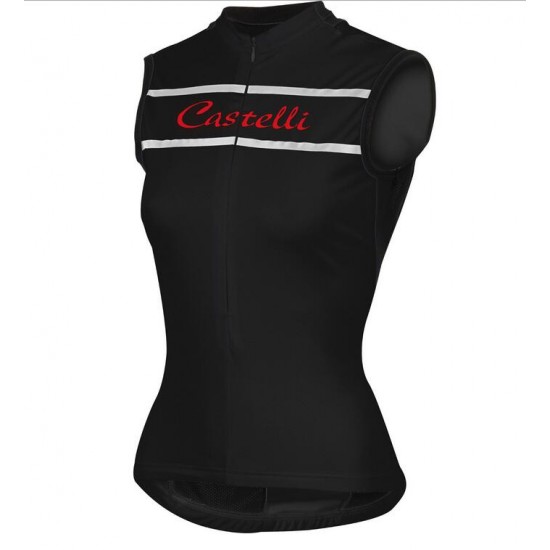 2016 Castelli vrouwen Promessa Wielershirts mouwloos Schwarz YD9VY