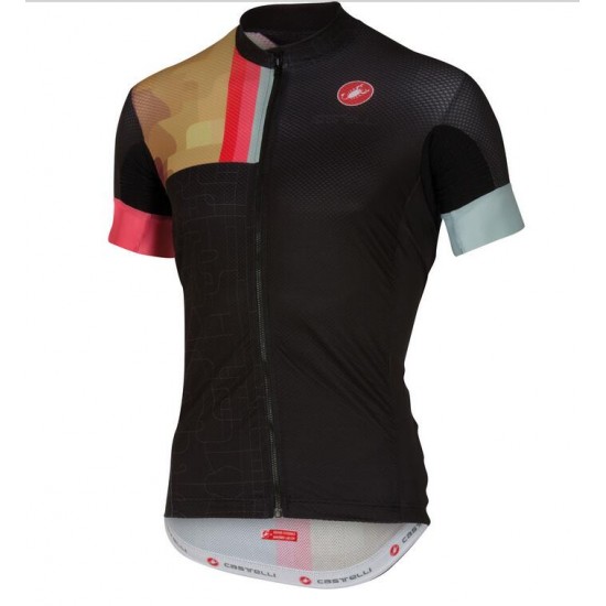 2016 Castelli Rodeo Fahrradbekleidung Radtrikot Schwarz PBIIH