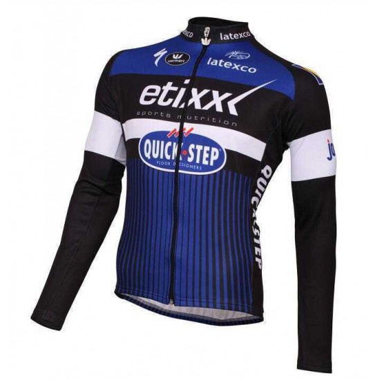 2016 Etixx-Quick Step Fahrradbekleidung Radtrikot Langarm vliezen Schwarz blau UNYGS
