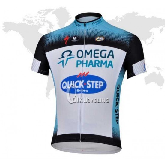 2013 Omega Pharma Quick Step outlet Fahrradtrikot Radsport weiß Schwarz MF2I0