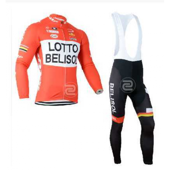 2014 Lotto Belisol Fahrradbekleidung Set Langarmtrikot+Lange Trägerhose MG799