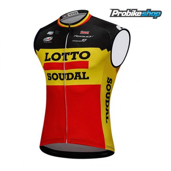 2018 Lotto Soudal Schwarz gelb Rot Mouwloze KVJB1