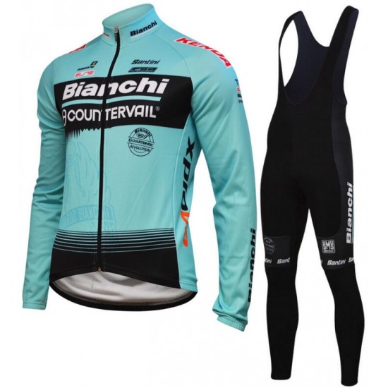 Bianchi Countervail 2018 Fahrradbekleidung Set Langarmtrikot+Lange Trägerhose SNL73