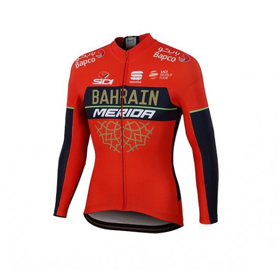 Bahrain Merida 2018 Fahrradbekleidung Radtrikot Langarm X21QQ