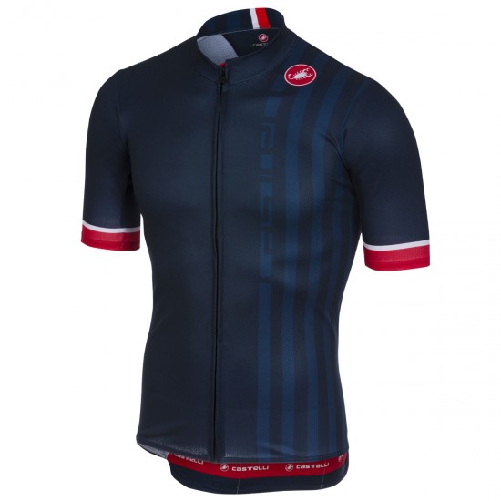 Castelli Podio Doppio blau Fahrradbekleidung Radtrikot V0RPD