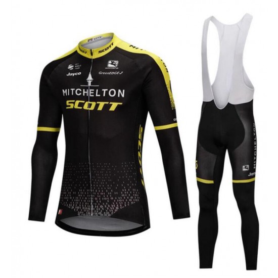 Mitchelton Scott 2018 Fahrradbekleidung Set Langarmtrikot+Lange Trägerhose TGX0J