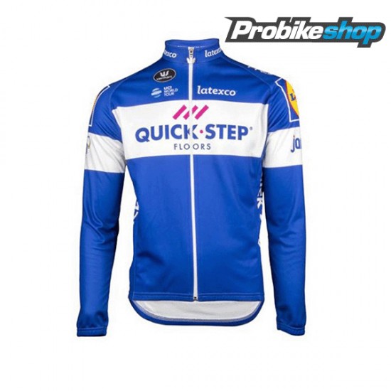 2018 Quick Step Floors blau Fahrradbekleidung Radtrikot Langarm ZAC64