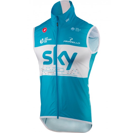 Team Sky 2018 blau Windstopper Vest YCA8Y