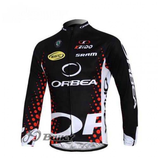 Orbea Pro Team Radtrikot Langarm Schwarz Rot YET77