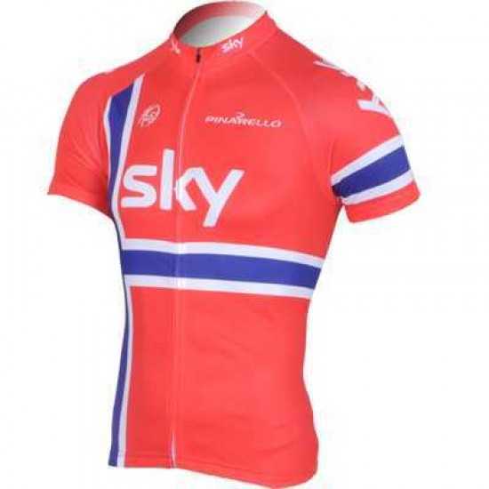 2013 Teams Sky Norvegese kampioen outlet Fahrradtrikot Radsport Rot RCC7S