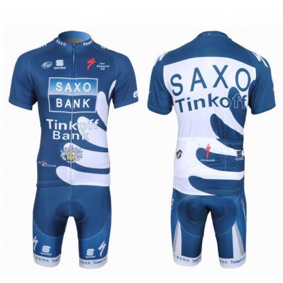 2013 Saxo Bank Tinkoff Pro Team outlet Fahrradtrikot Radsport blau QP0WG