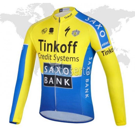 Saxo Bank Tinkoff 2014 Fahrradbekleidung Radtrikot Langarmen U319T