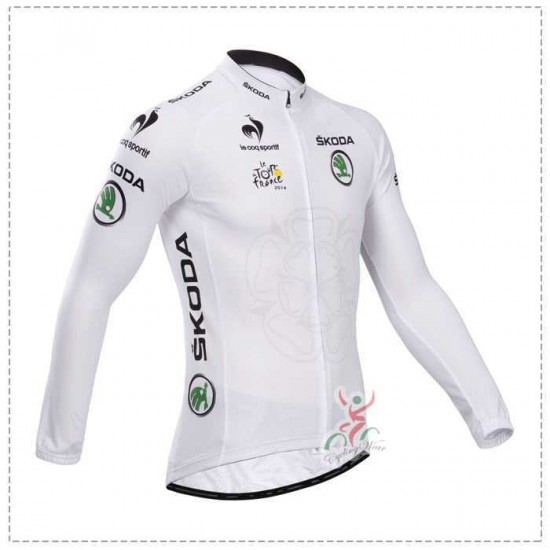 Tour de France le coq sportif 2014 Fahrradbekleidung Radtrikot Langarm weiß XWOUC