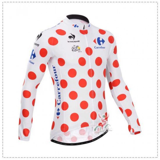 Tour de France le coq sportif 2014 Fahrradbekleidung Radtrikot Langarm polka-dot SGLS6