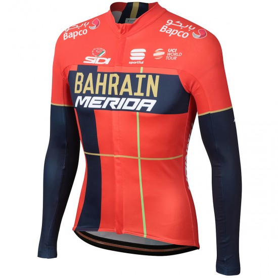 Team Bahrain Merida 2019 Fahrradbekleidung Radtrikot Langarm ULUTD